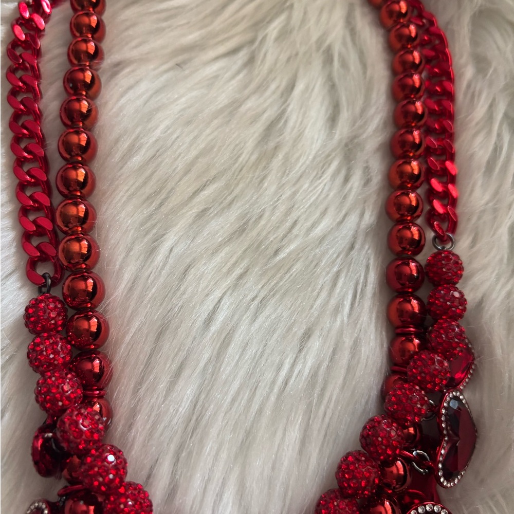 Betsey Johnson Red Heart Necklace - Picture 3 of 7